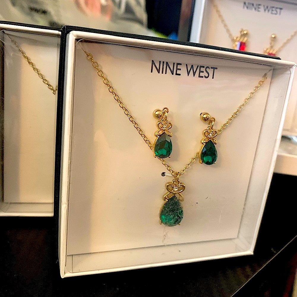 Nine West Gold and Green Necklace Collection